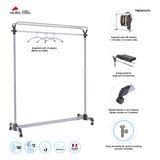Alba Pro Mobile Garment Rack with 3 Hangers