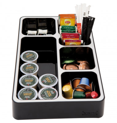 Alba Rendez-Vous Coffee Tray Organizer – Large Capacity Breakroom Serving Tray