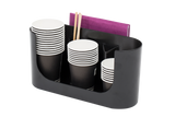 Alba Rendez-Vous Cup Organizer – 3-Compartment Coffee Cup, Stirrer, and Napkin Holder