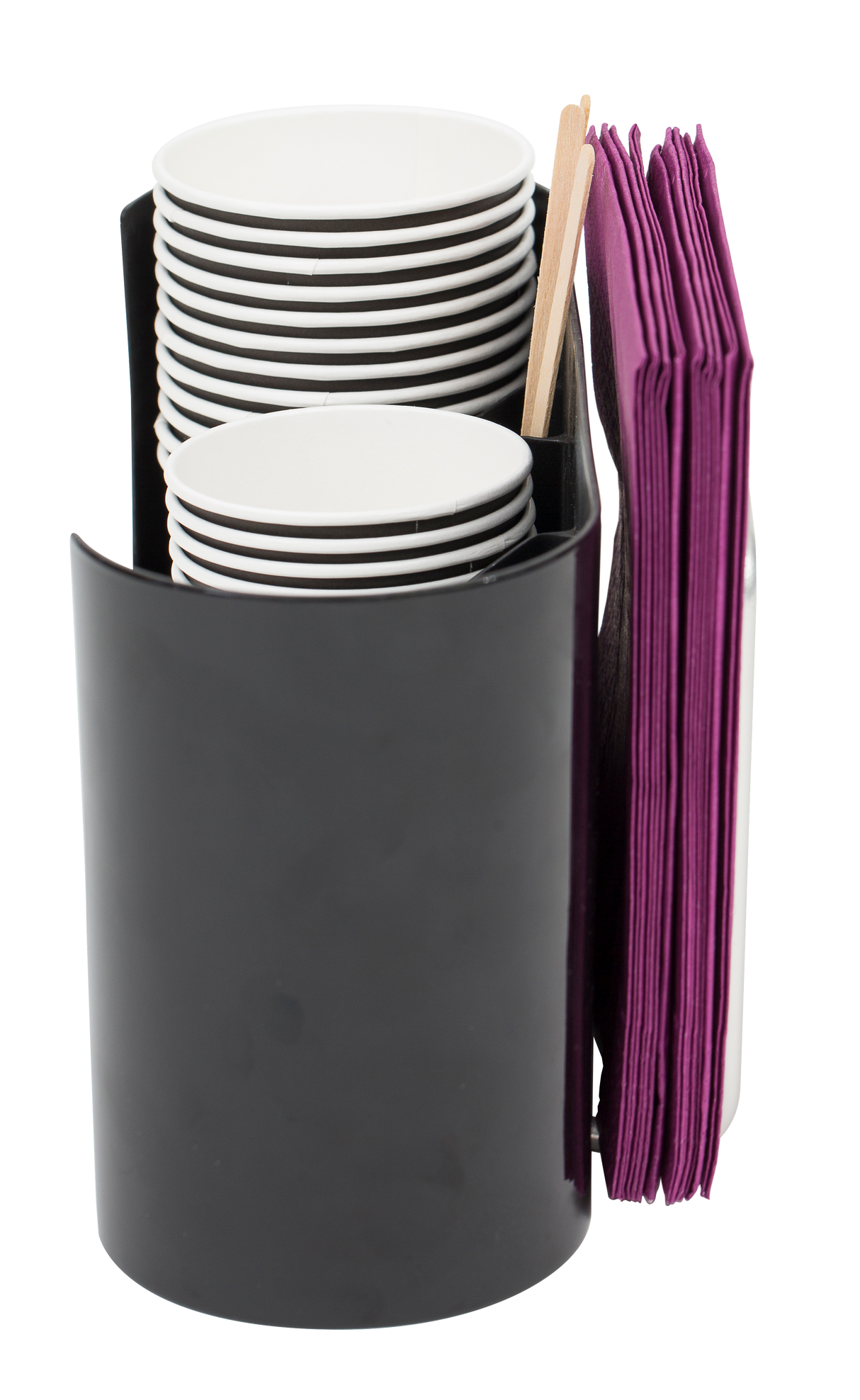 Alba Rendez-Vous Cup Organizer – 3-Compartment Coffee Cup, Stirrer, and Napkin Holder