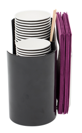 Alba Rendez-Vous Cup Organizer – 3-Compartment Coffee Cup, Stirrer, and Napkin Holder