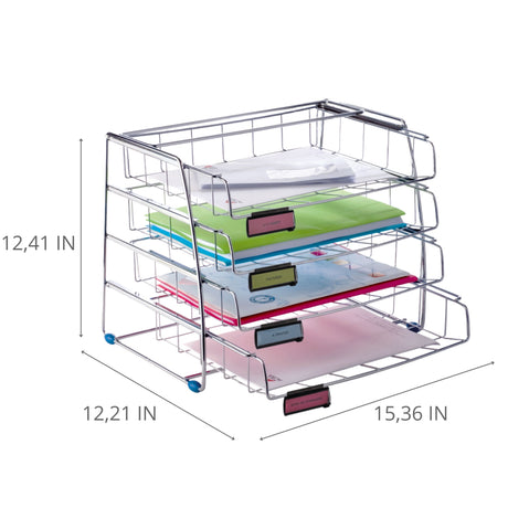 Alba Side Load 4 Drawer Letter Tray Organizer