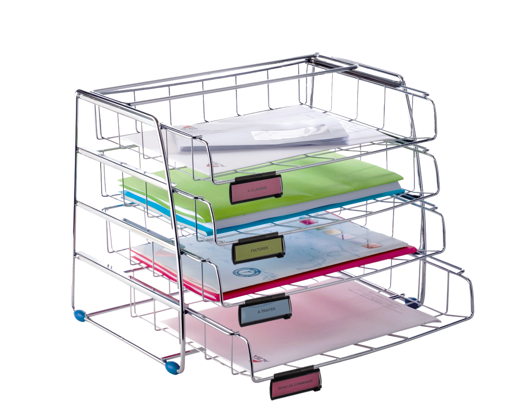 Alba Side Load 4 Drawer Letter Tray Organizer