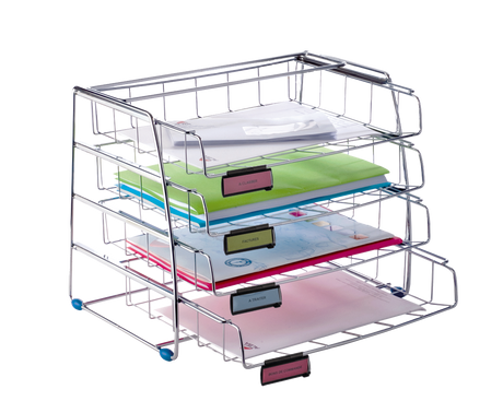 Alba Side Load 4 Drawer Letter Tray Organizer