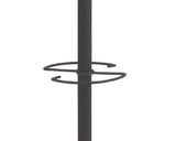 Black metal umbrella stand with circular holder for office or home entryway storage