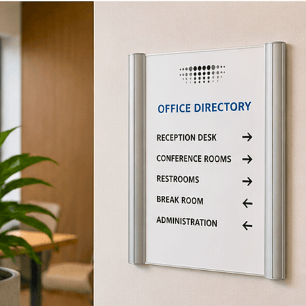 Alba Silver Wall and Door Mount Sign Holder Display