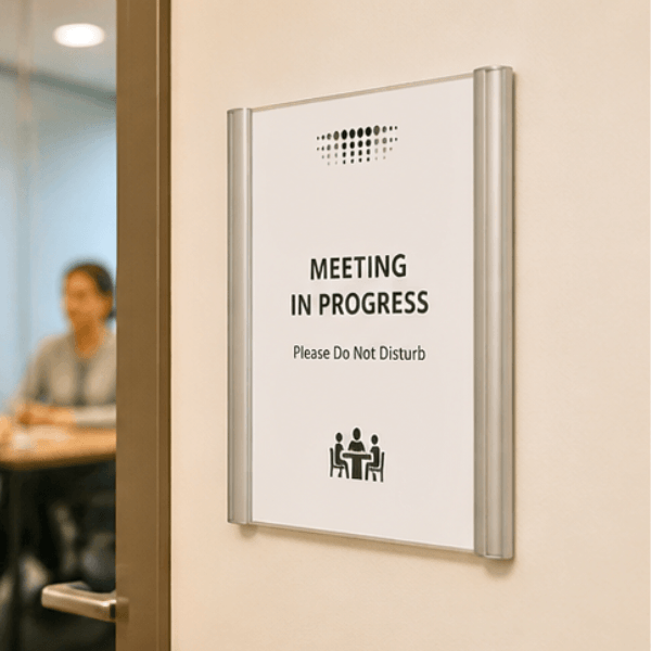 Alba Silver Wall and Door Mount Sign Holder Display