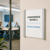 Alba Silver Wall and Door Mount Sign Holder Display