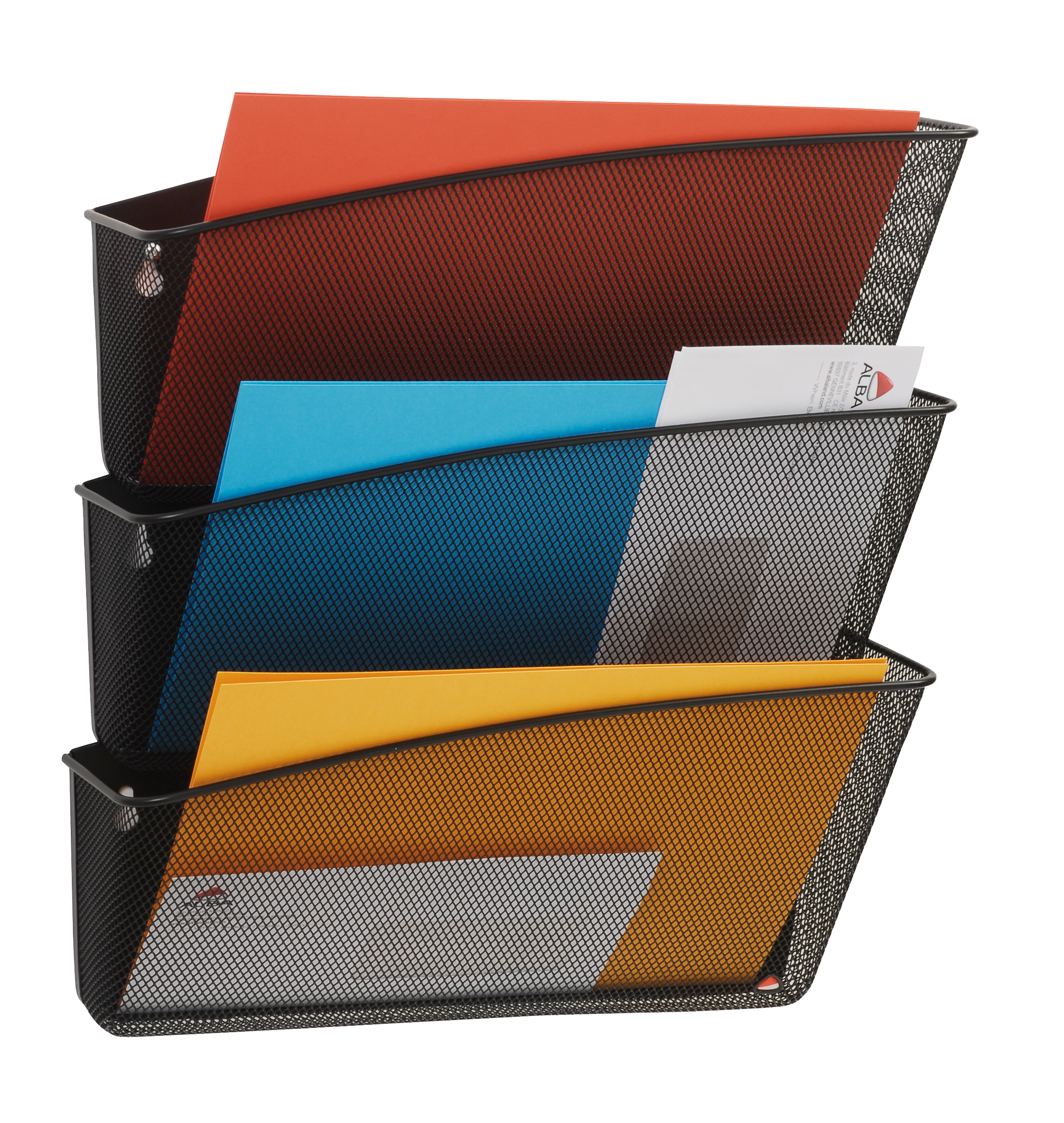 Alba Wall Mounted File Pocket Organizer with 3 Compartments