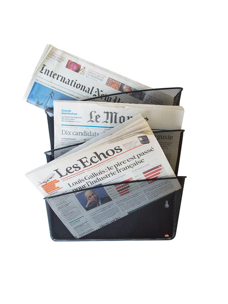 Alba Wall Mounted File Pocket Organizer with 3 Compartments