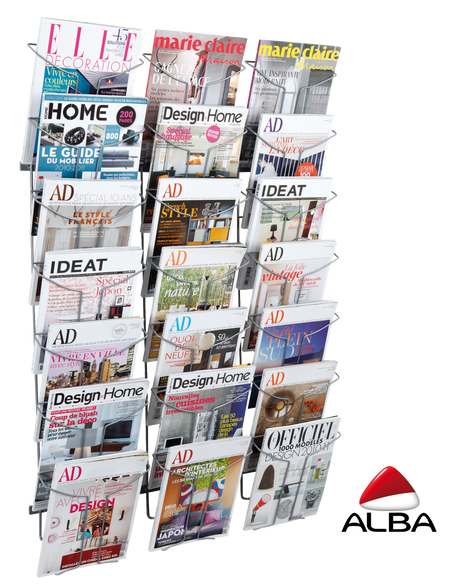 Alba Wall Mounted Literature Display with 21 Compartments