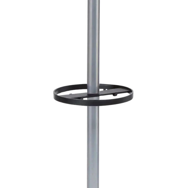 Modern standing coat rack with hangers, metal frame and umbrella holder, office furniture