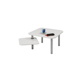 Alba Square White Coffee Table with Rotating Top – Modern Reception and Waiting Room Table