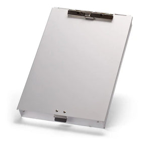 Officemate® Aluminum Form Holder with metal clip and storage compartment