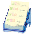 Blue Glacier Business Card Holder, 4-Tier, Transparent Blue