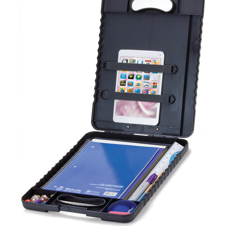 Deluxe Tablet Clipboard Case with LED Light, Charcoal