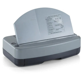 Officemate Electric Adjustable 3-Hole Eco-Punch in grey and black