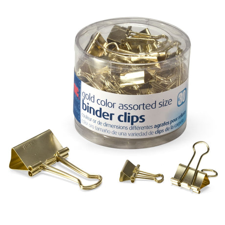 Gold - Binder Clips, Assorted Sizes