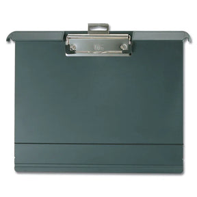 Officemate® Klip and File Clipboard in dark grey with a silver metal clip