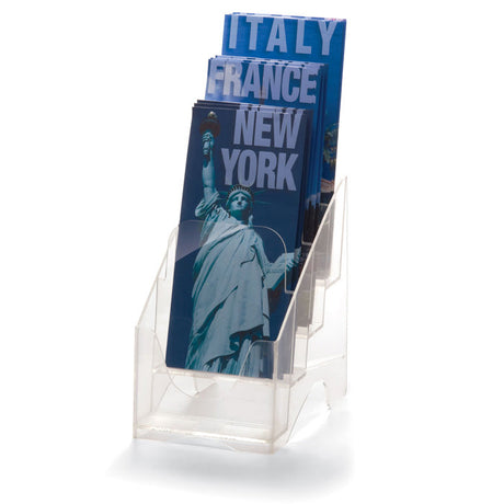Leaflet Holder, 4-Tier, 4 1/8-inch Leaflets, Clear