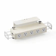 Ivory desk power strip organizer with USB ports and multiple AC outlets