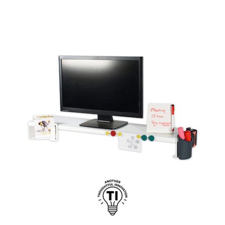 MagnaTrack 36" All Steel Monitor Riser - Arctic White