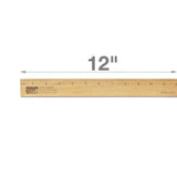 Officemate® 12-inch Wood Ruler with Metal Edge