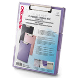 Officemate® Clipboard Storage Box  | Available in Black, Purple, and Pink