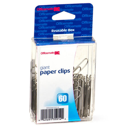 Officemate® Giant Paper Clips in Reusable Box