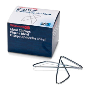 Officemate® large butterfly paper clamps with one clamp and its packaging box.