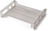 Clear side load letter tray for desk organization, ideal for sorting office documents