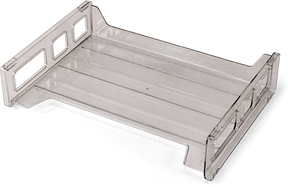 Clear plastic Officemate Side Load Letter Tray for office organization