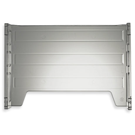 Clear plastic side load letter tray for office desk organization