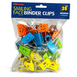 Officemate® Smiling Face Binder Clips - Medium