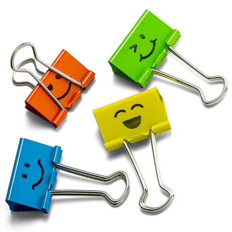 Officemate® Smiling Face Binder Clips - Medium