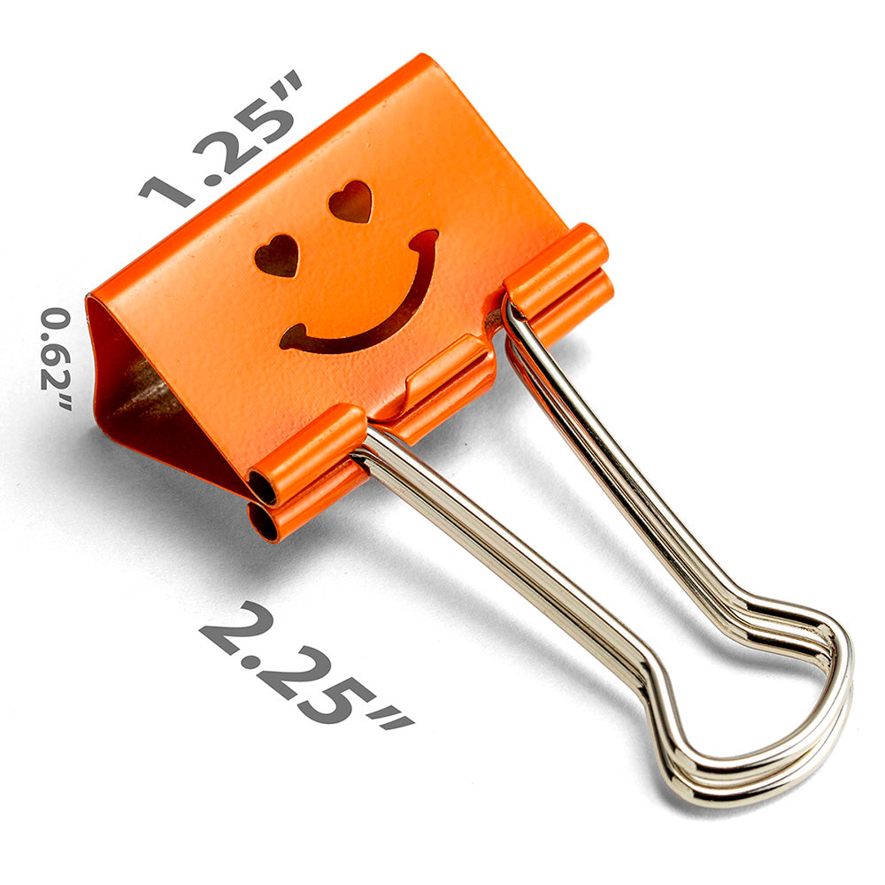 Officemate® Smiling Face Binder Clips - Medium