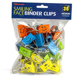 Officemate® Smiling Face Binder Clips - Medium
