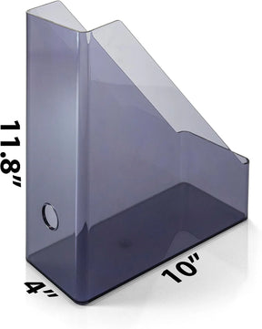Officemate® purple translucent acrylic magazine file holder with dimensions