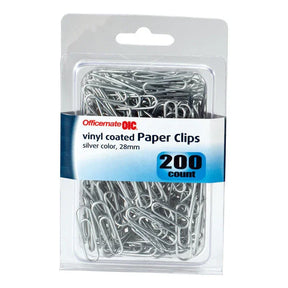 Pack of 200 silver vinyl coated paper clips by Officemate®