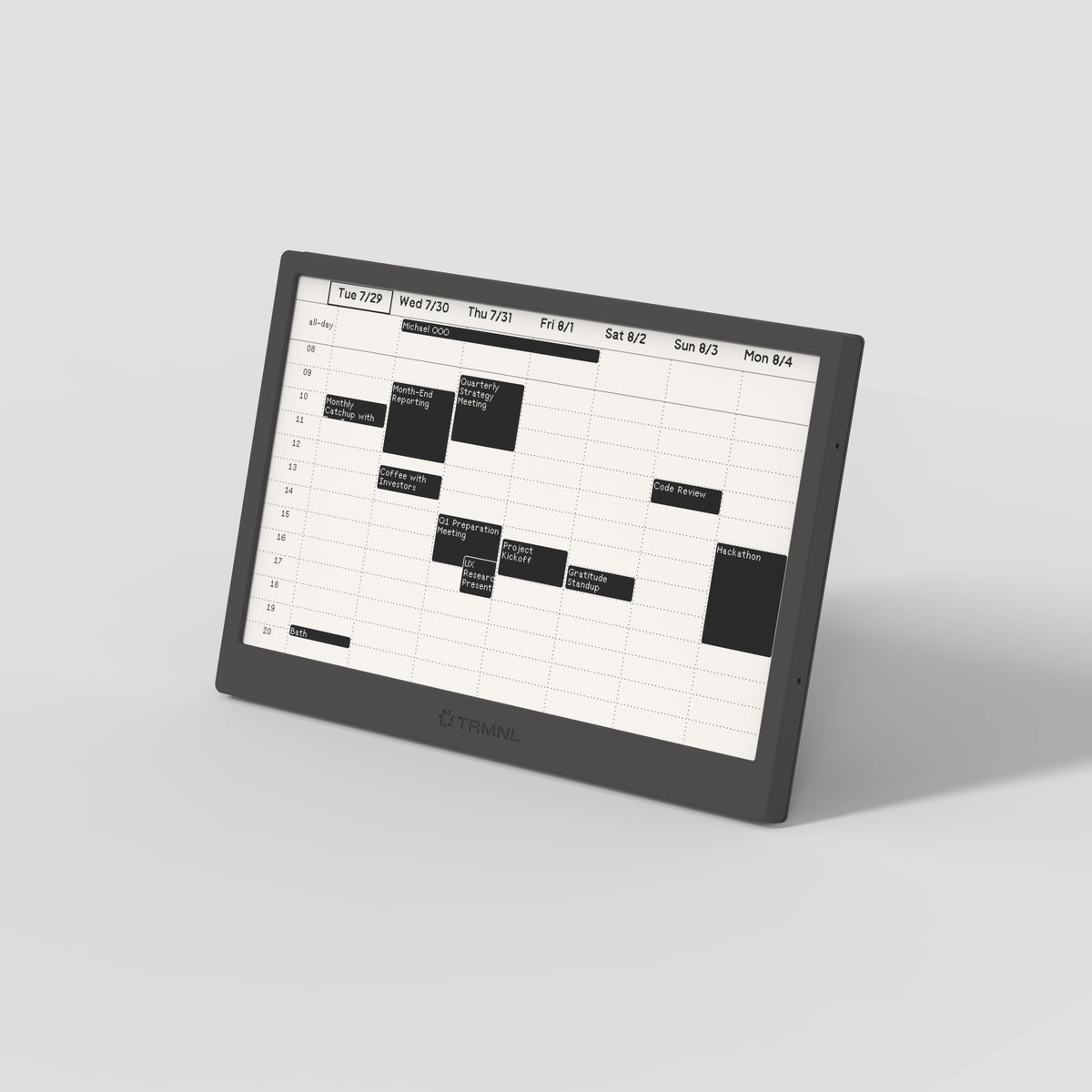 TRMNL OG 7.5-inch ePaper display on kickstand