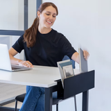 Practiko Otis Edge black desk organizer in use