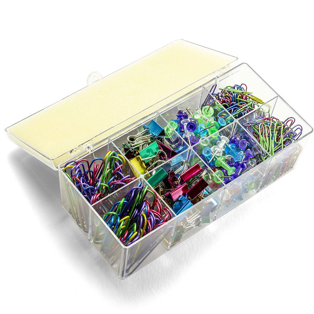 Paper Clip and Clamp Value-Pack with Organizer