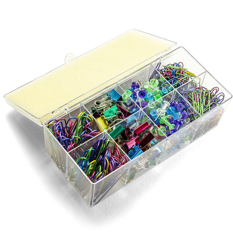 Paper Clip and Clamp Value-Pack with Organizer