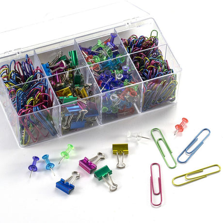 Paper Clip and Clamp Value-Pack with Organizer