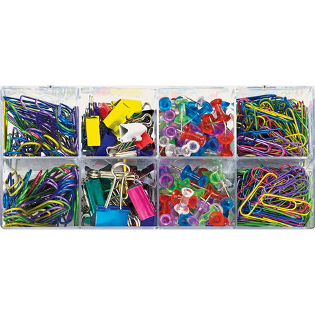 Paper Clip and Clamp Value-Pack with Organizer