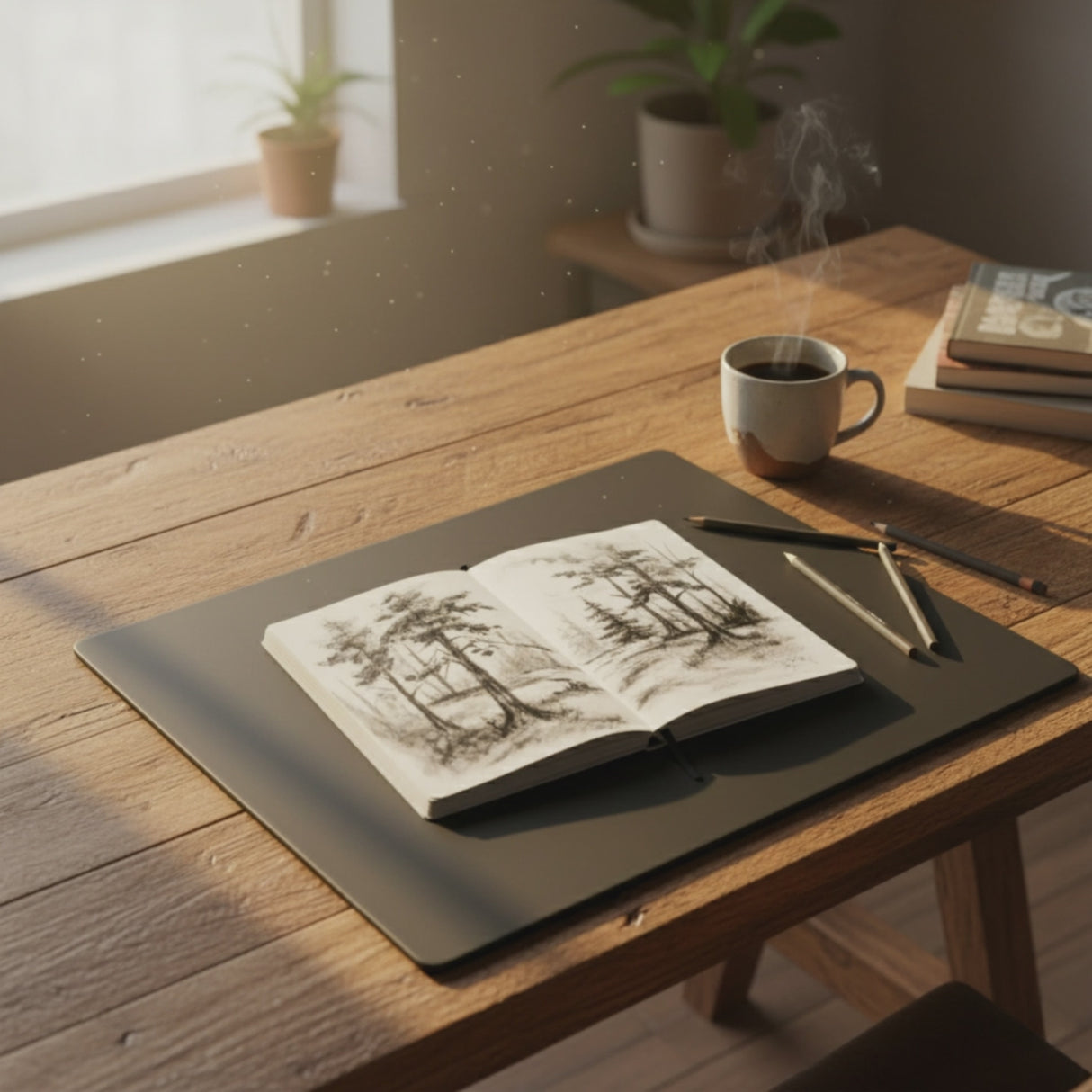 Dacasso Black Leatherette 20 x 16 Conference Table Pad