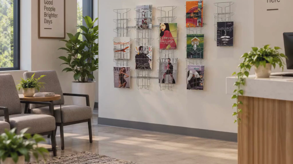 Alba Wall Mounted Literature Display with 7 Compartments