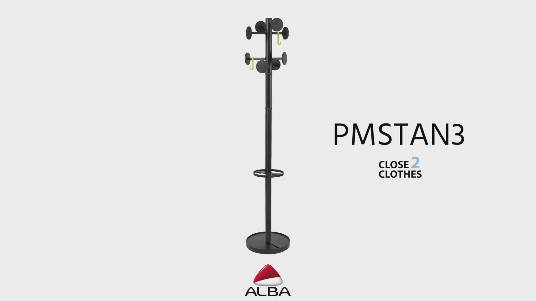 Alba Stan Freestanding Coat Stand with 8 Pegs