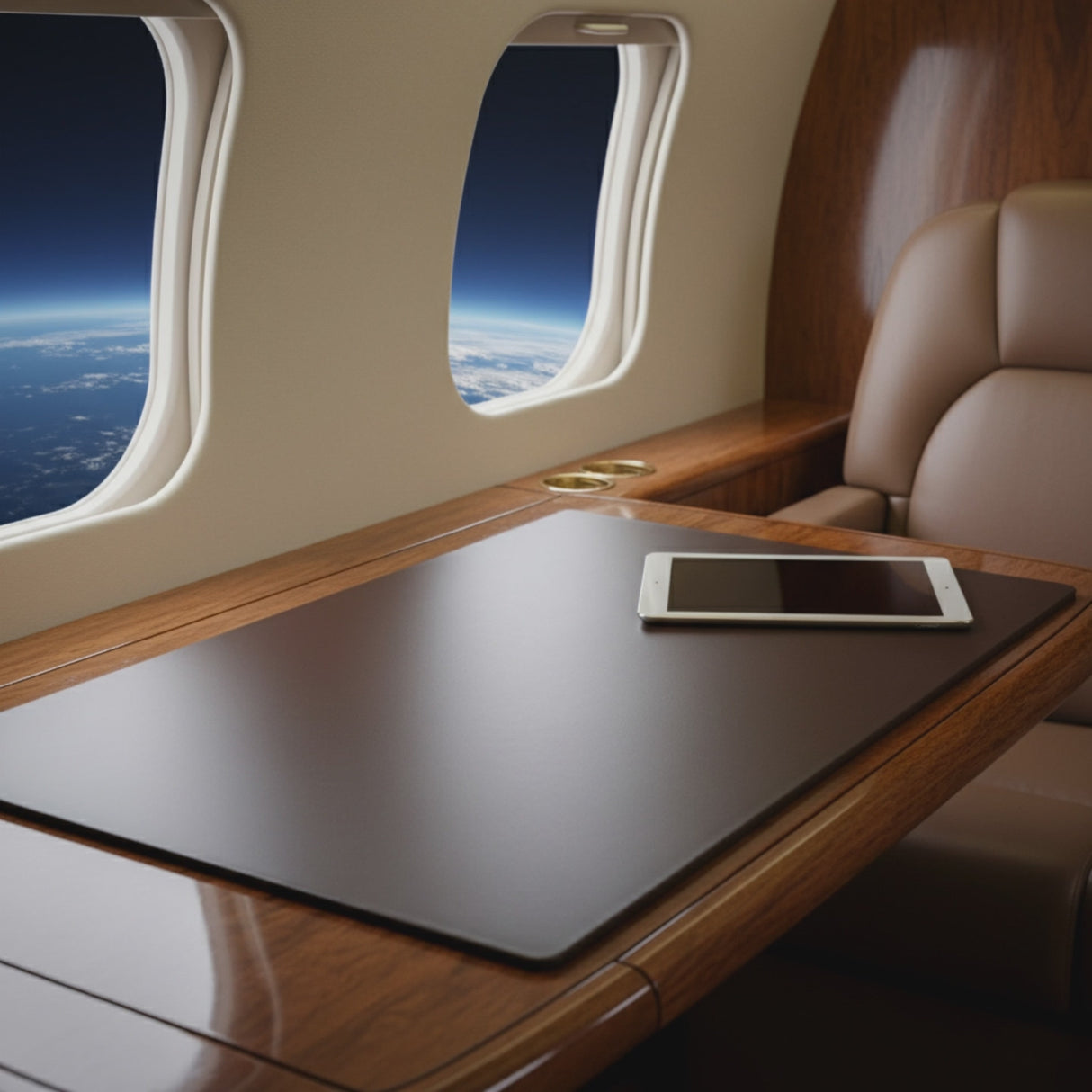 Dacasso Chocolate Brown Leather 34" x 20" Desk Mat without Rails