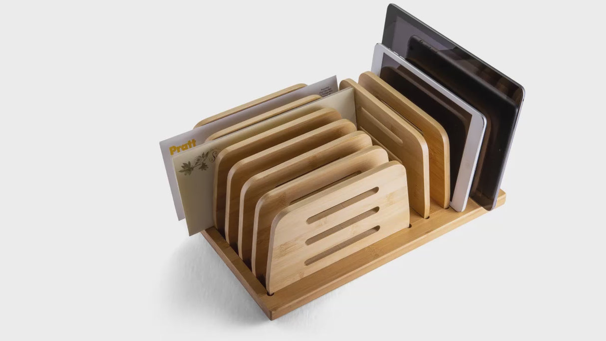 Officemate® Bamboo Large Adjustable File Sorter